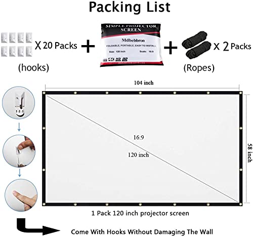 120 Inch Foldable Projector Screen 16:9