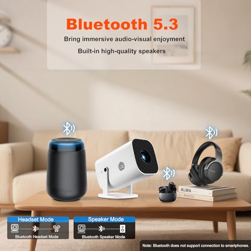 Mini Smart Projector WiFi Bluetooth 1080P