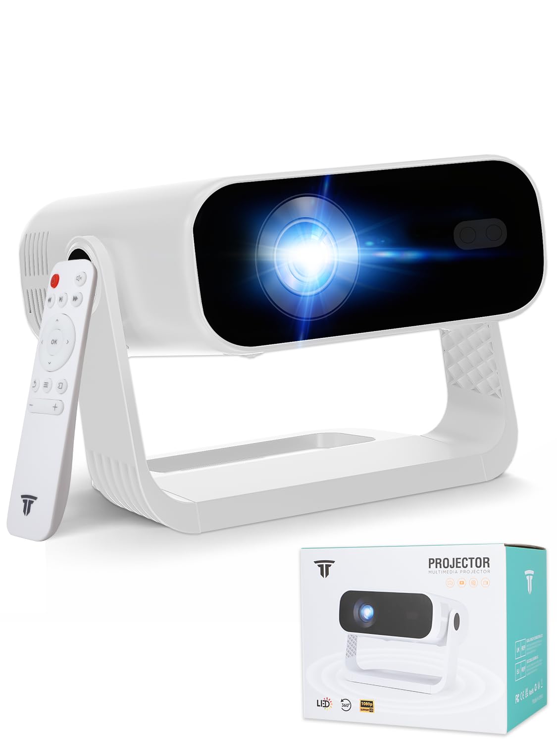 Mini Smart Projector 4K WiFi 6 Bluetooth 5