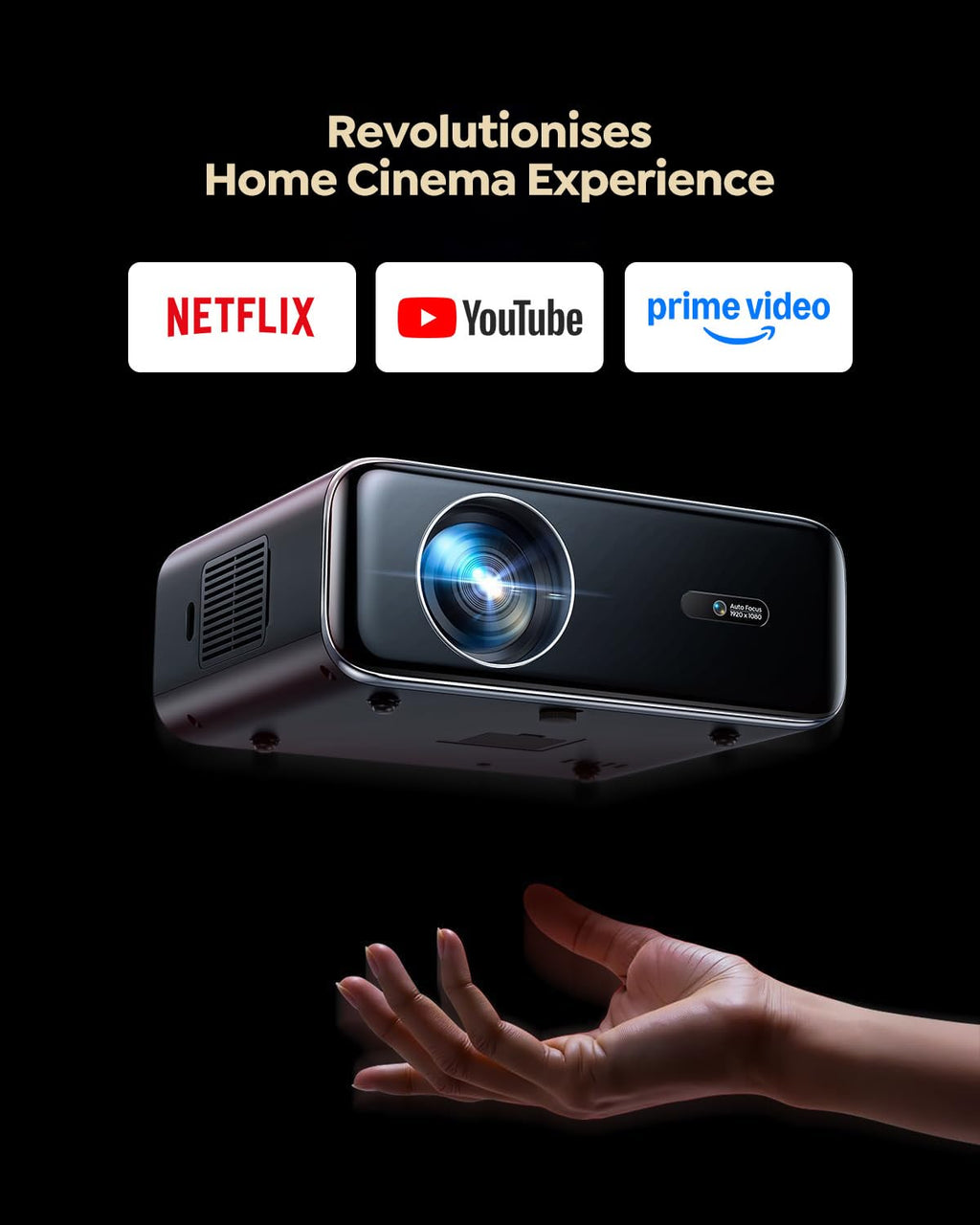 4K Smart WiFi 6 Bluetooth Projector 800 ANSI Lumens