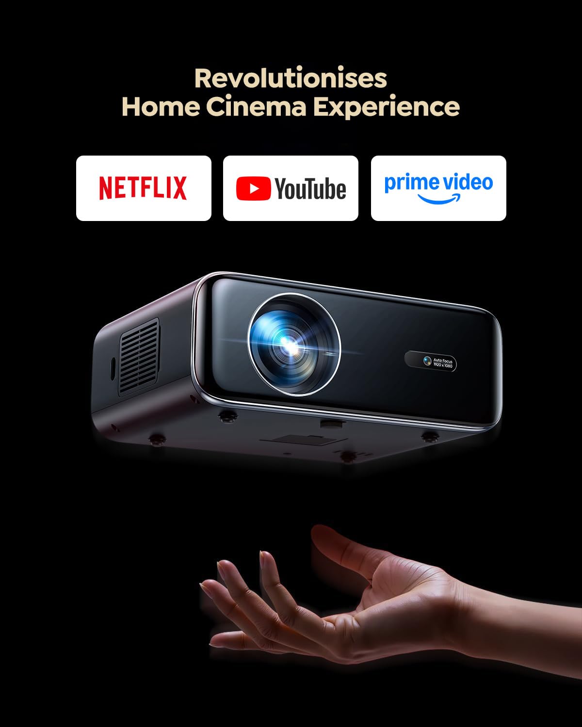 4K Smart WiFi 6 Bluetooth Projector 800 ANSI Lumens