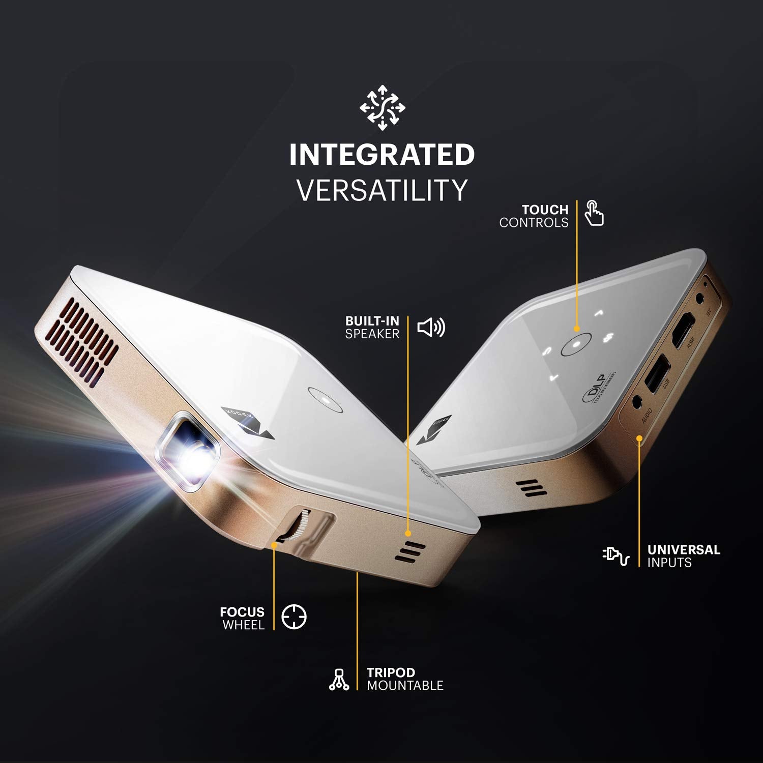 Portable Smart Projector Ultra HD WiFi Rechargeable