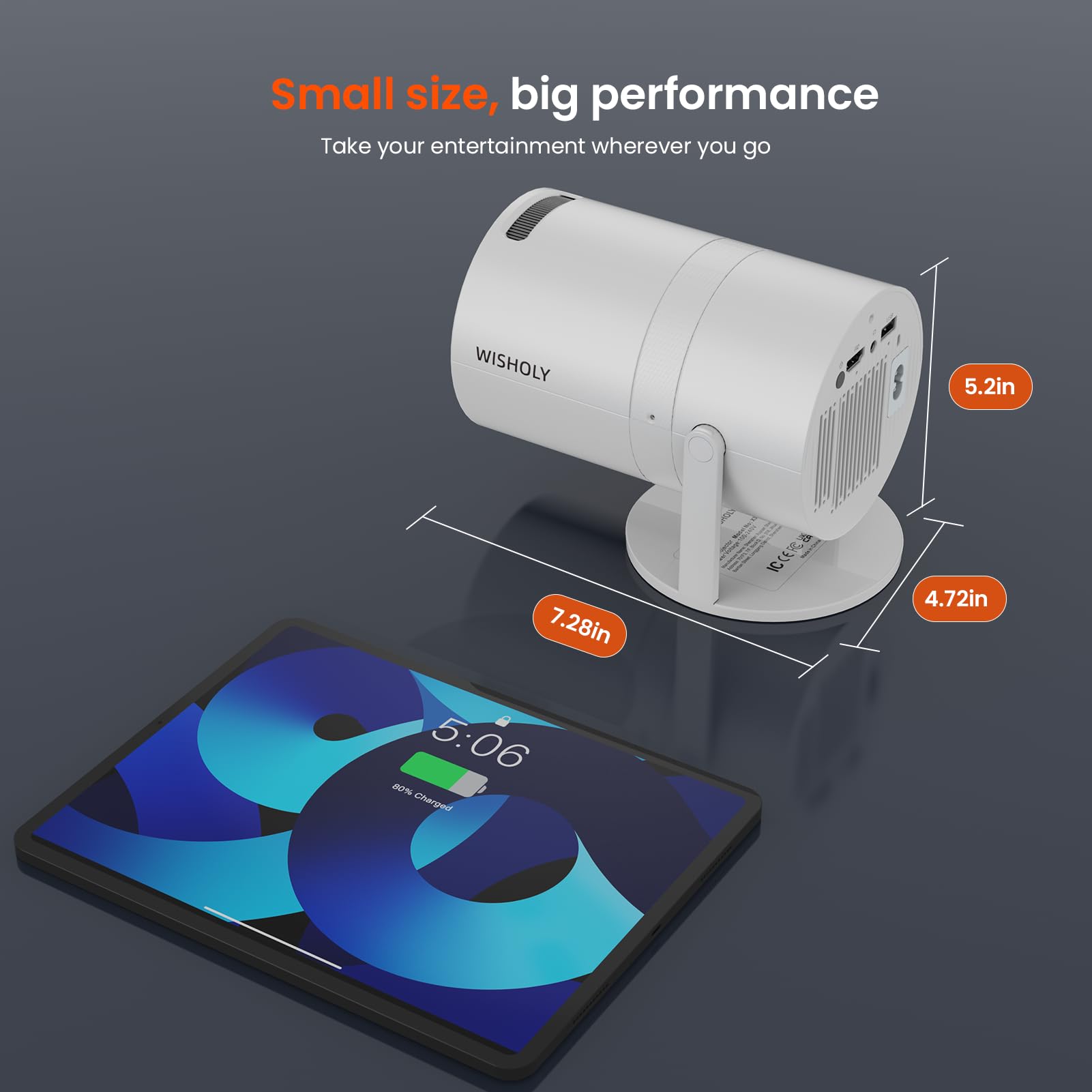 Mini Projector WiFi Bluetooth 1080P HD