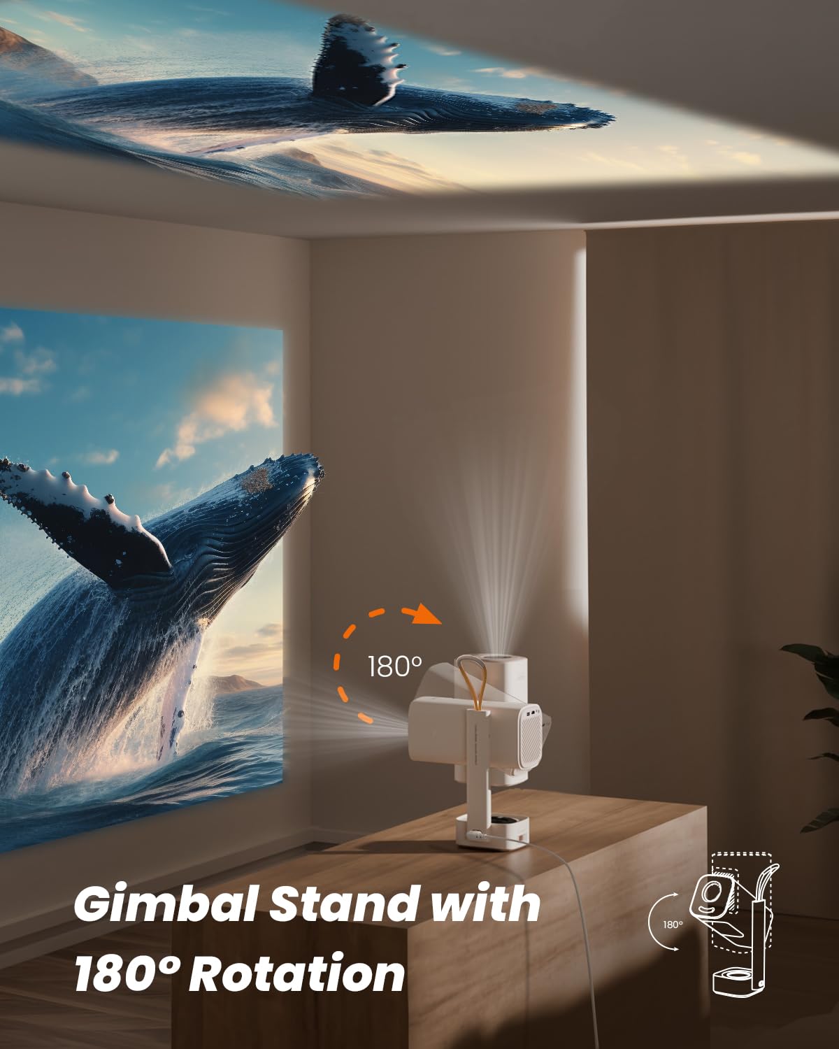 Mini Projector 1080P WiFi Bluetooth HDR10