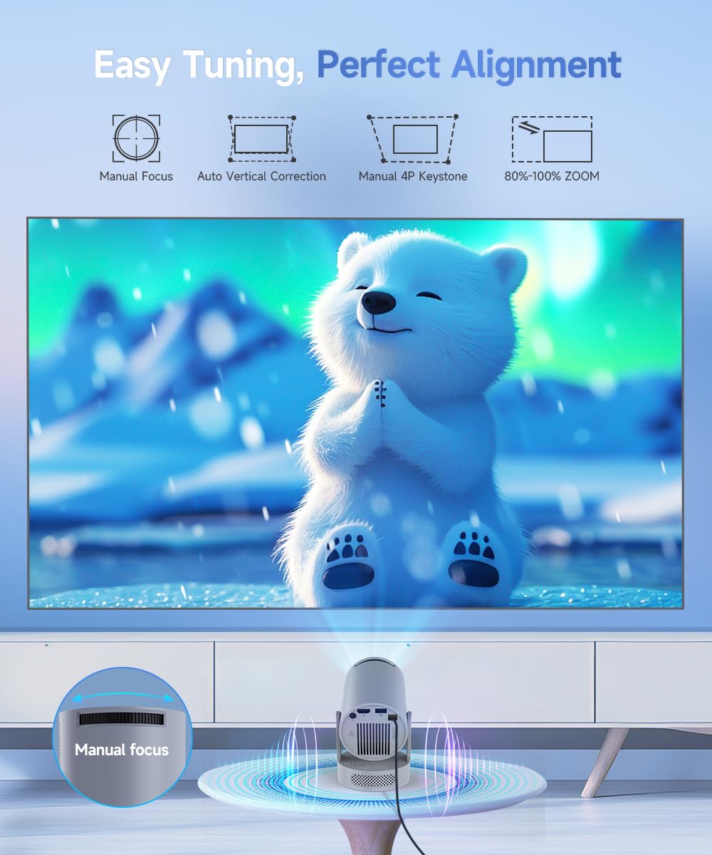 Mini Projector 4K WiFi 6 Bluetooth 5.4