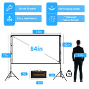 Portable Projector Screen with Stand 4K 16:9