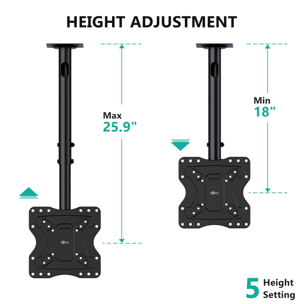 Adjustable TV Ceiling Mount 23–90 Inch