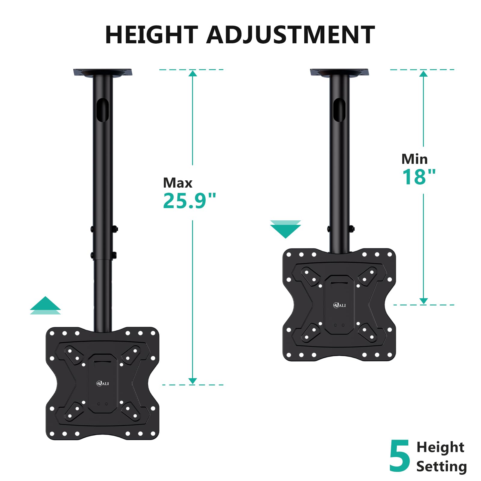 Adjustable TV Ceiling Mount 23–90 Inch