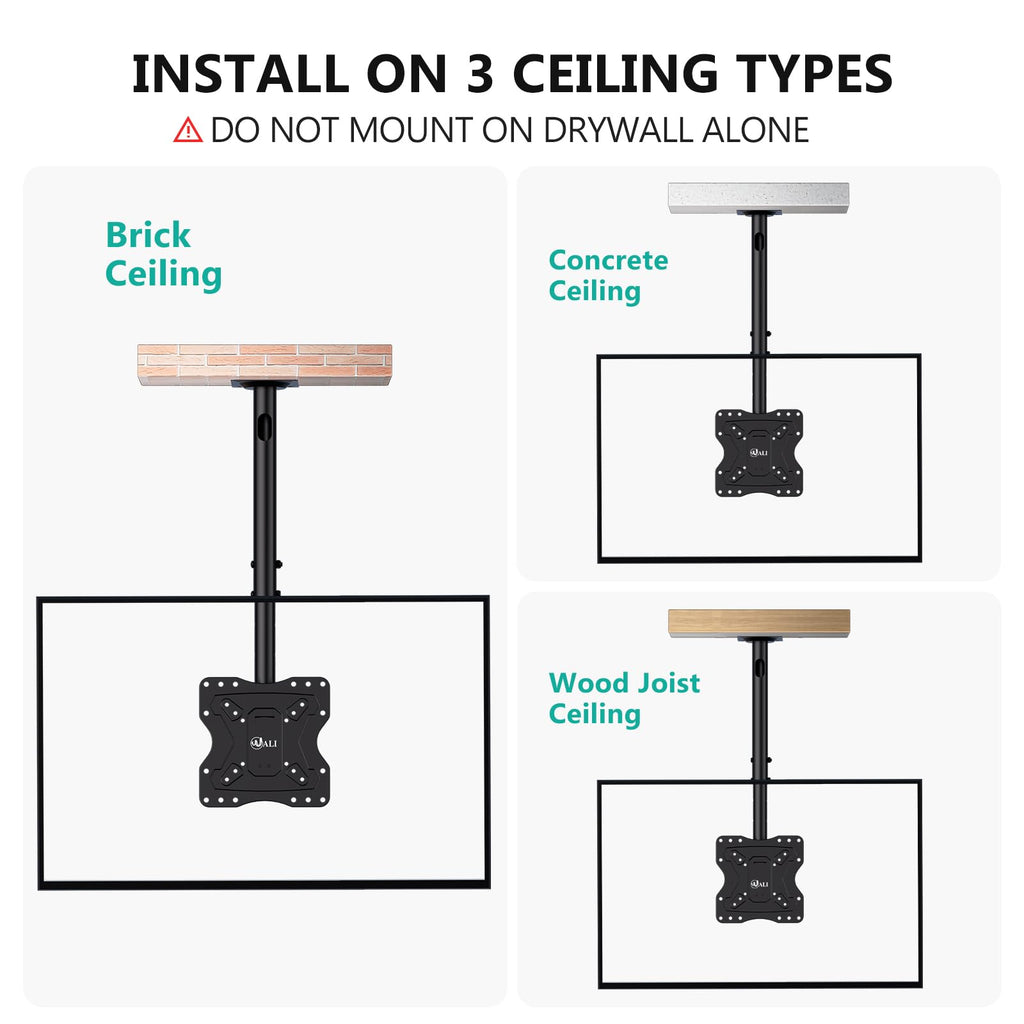 Adjustable TV Ceiling Mount 23–90 Inch