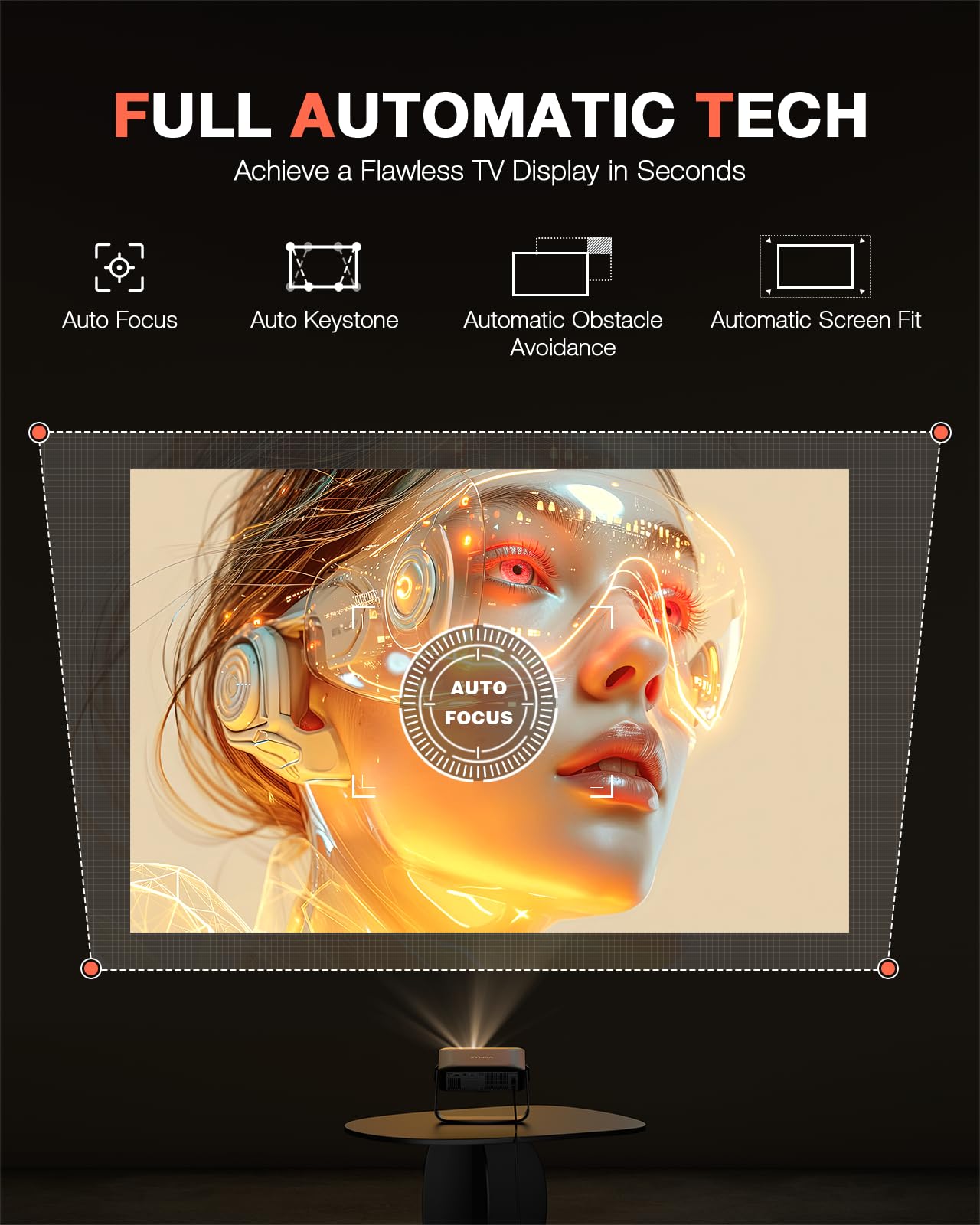 Mini Projector 1080P WiFi Bluetooth 4K Support