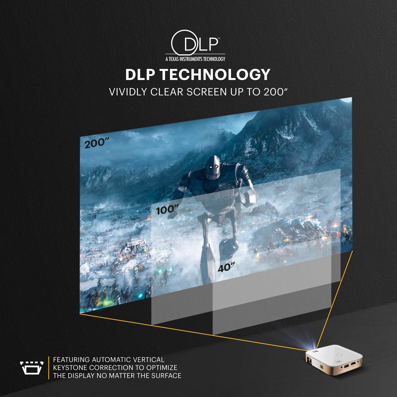 Portable Smart Projector Ultra HD WiFi Rechargeable