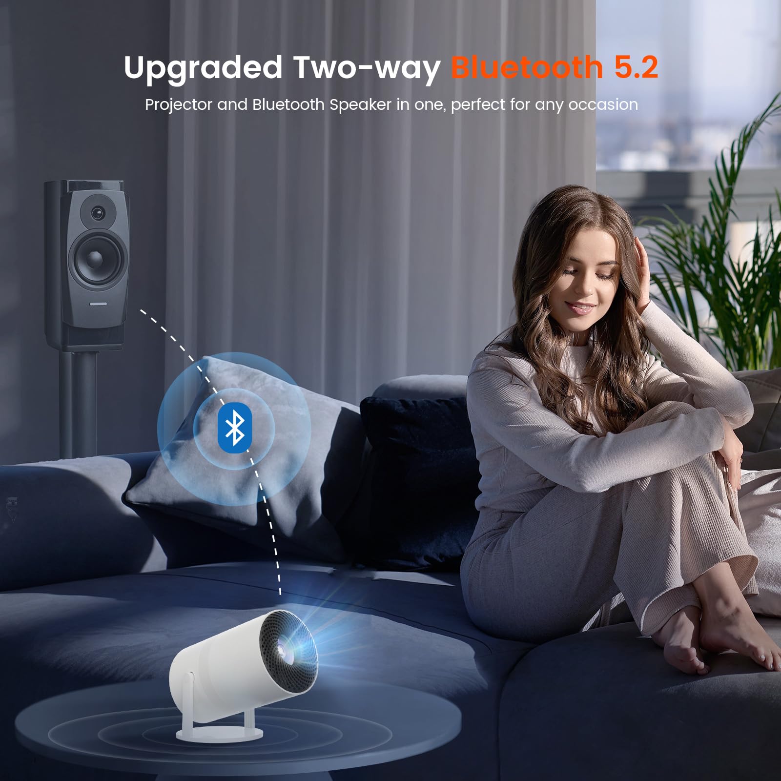 Mini Projector WiFi Bluetooth 1080P HD