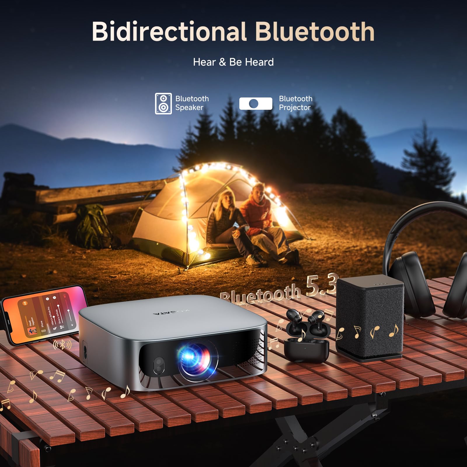 4K Smart Projector WiFi Bluetooth Auto Focus
