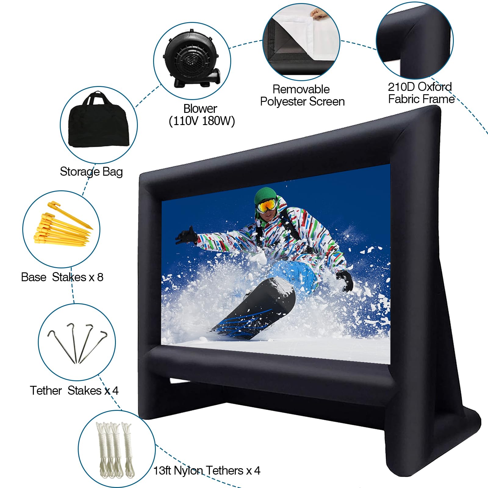 Inflatable Outdoor Movie Screen Front & Rear Projection