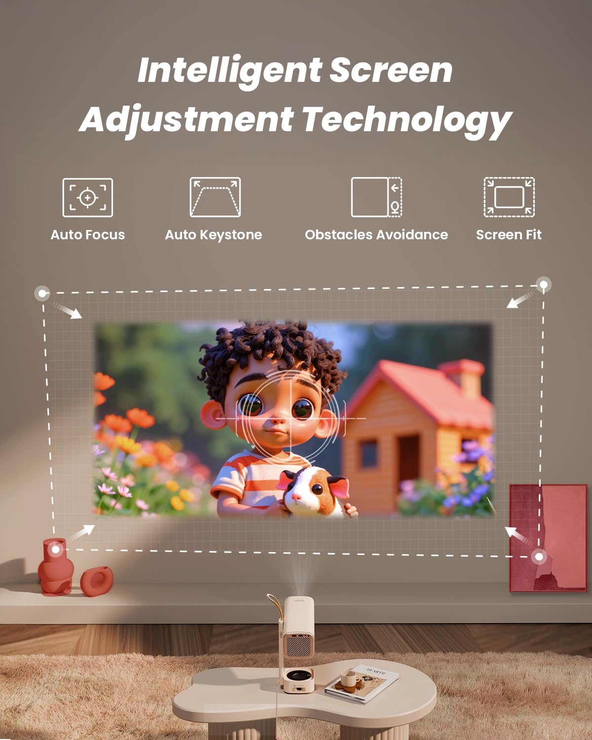 Mini Projector 1080P WiFi Bluetooth HDR10