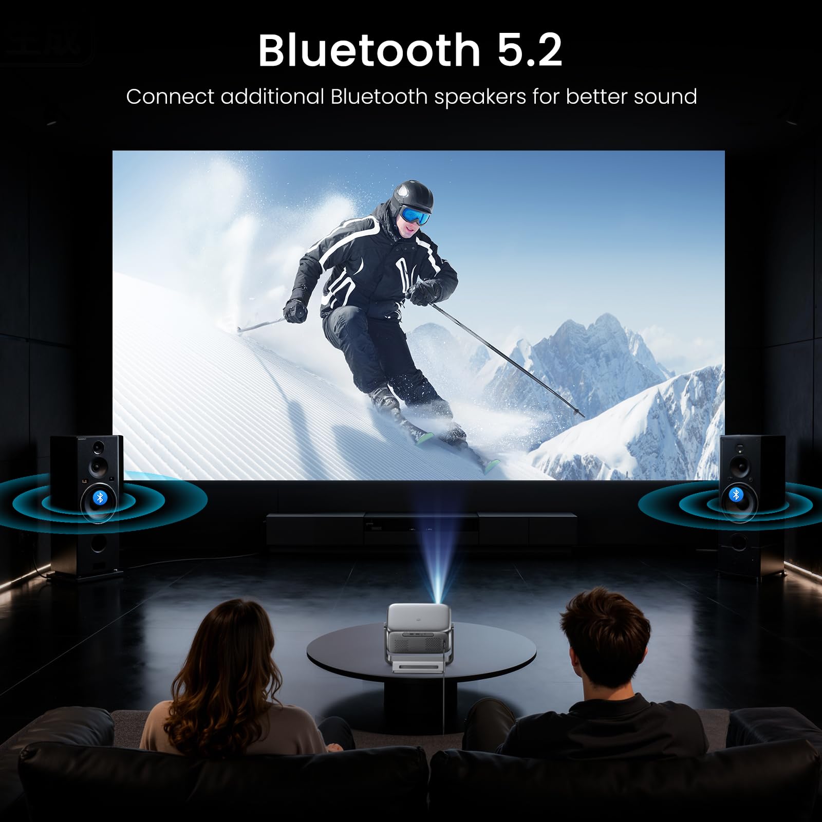 4K Smart Projector 2000 ANSI WiFi Bluetooth