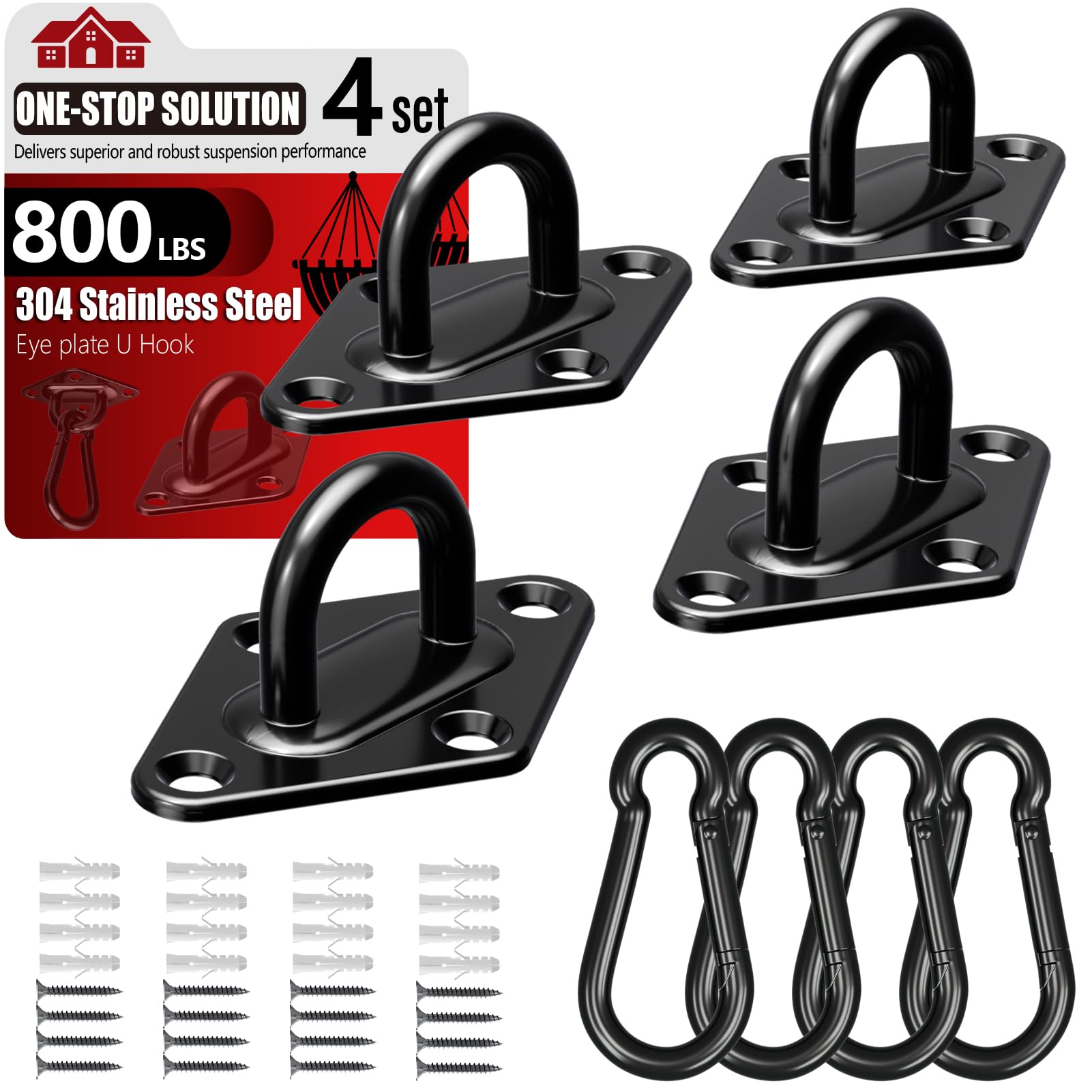 Stainless Steel Ceiling Hook Set 8PCS