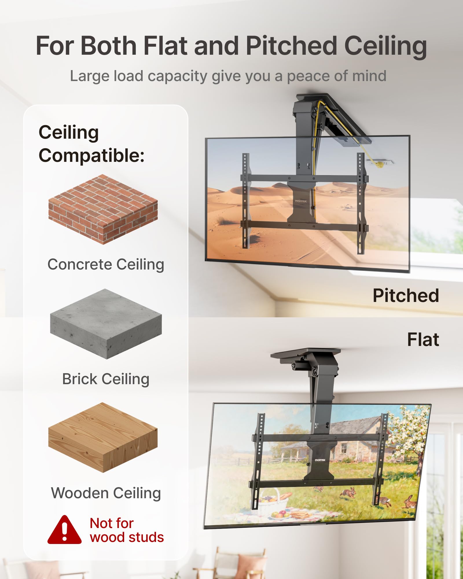 monTEK Electric Ceiling TV Mount
