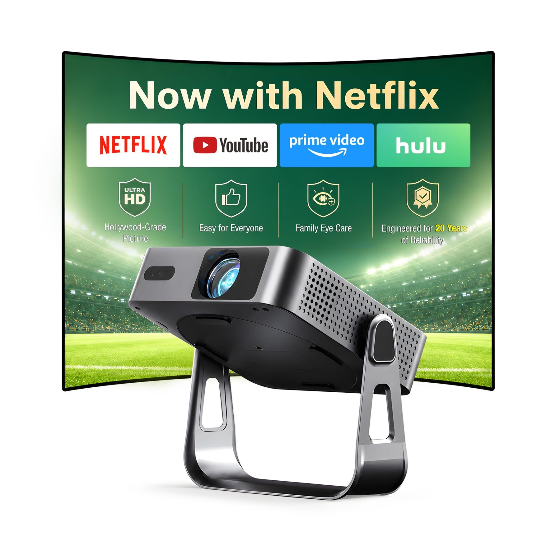 Smart Mini Projector 1080P WiFi Bluetooth