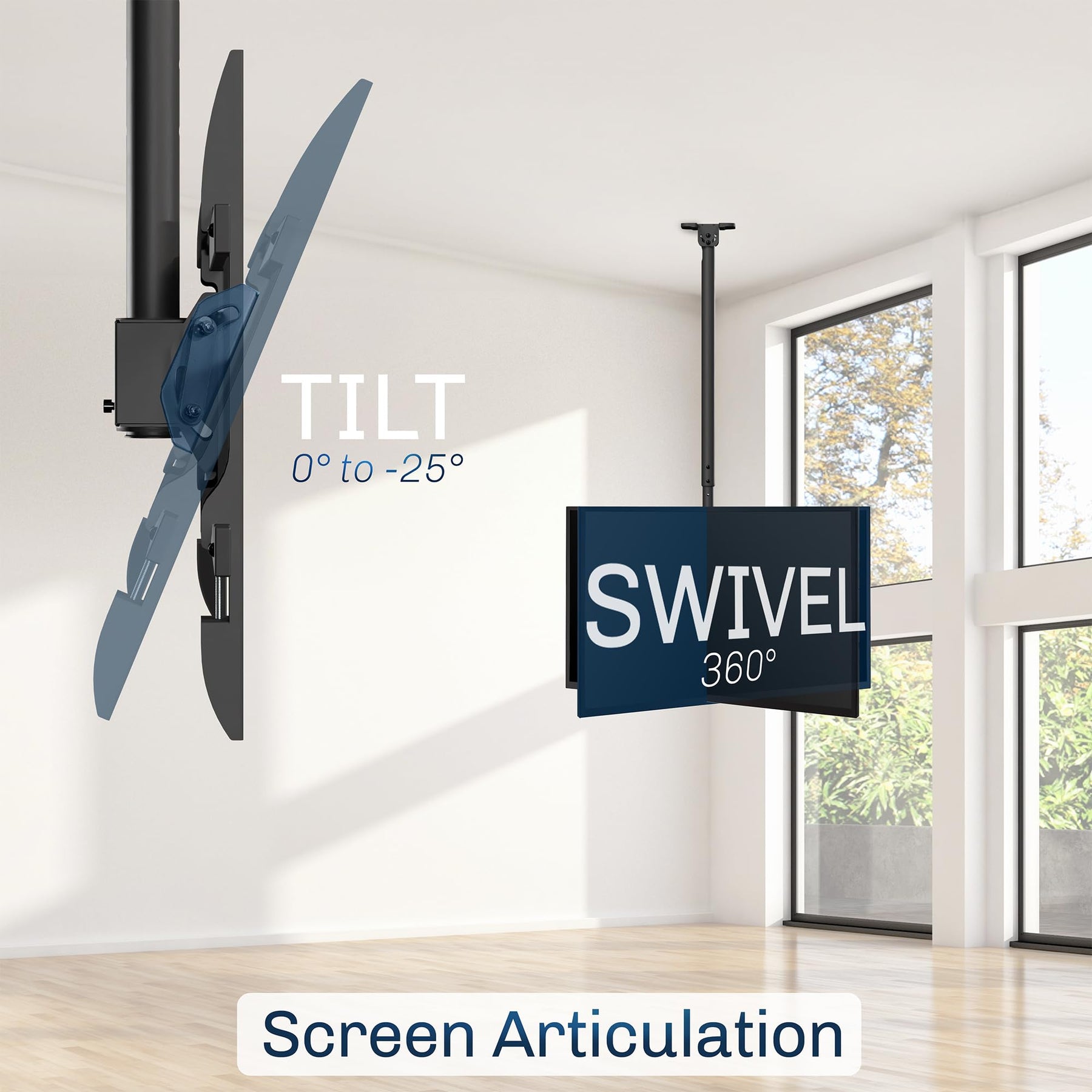 Ceiling TV Mount with Extension Pole