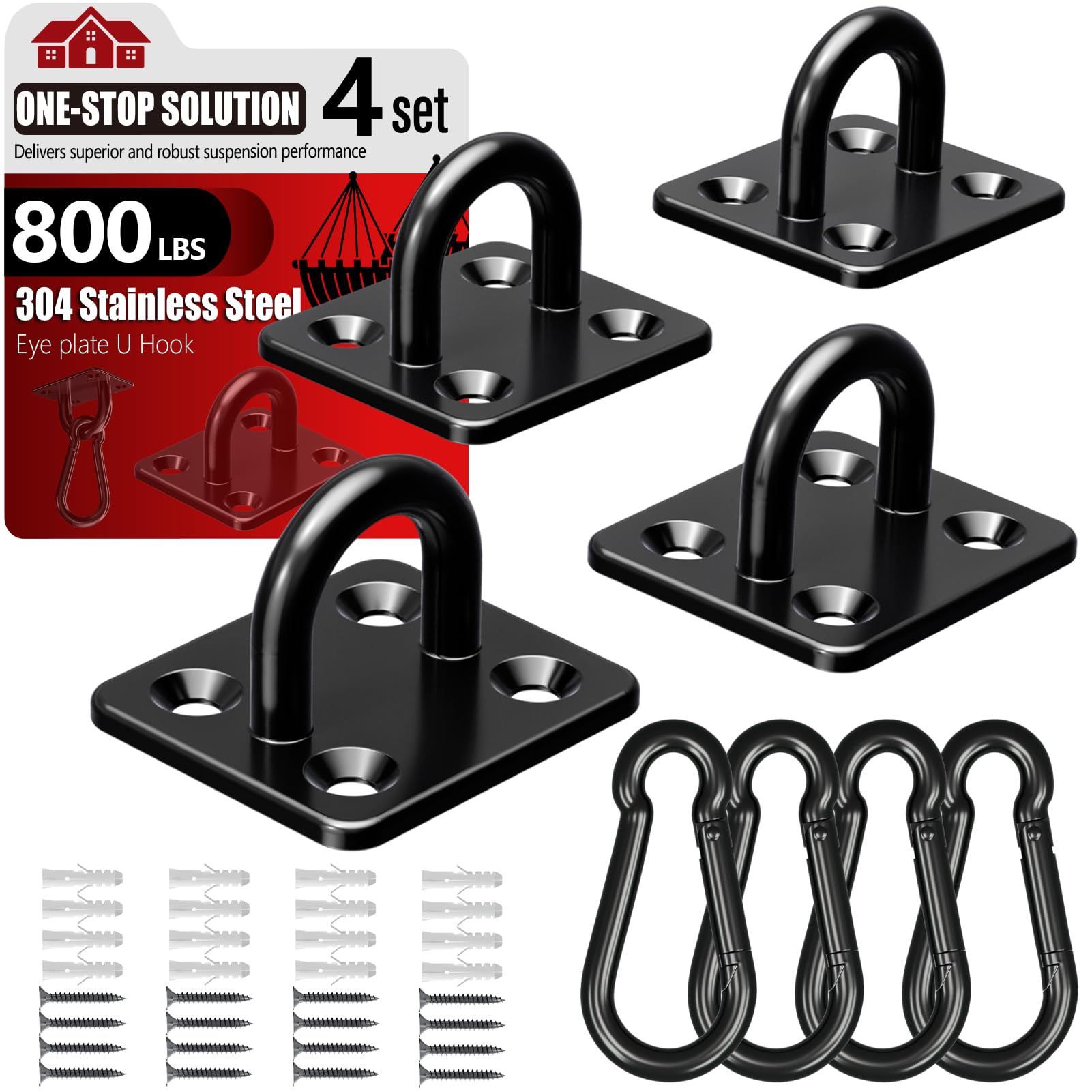 Stainless Steel Ceiling Hook Set 8PCS