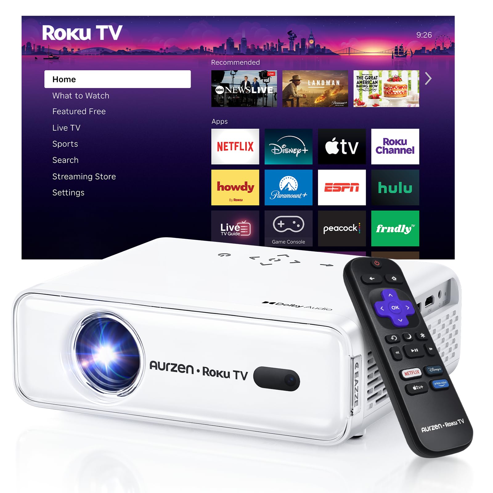 Smart WiFi Bluetooth Projector