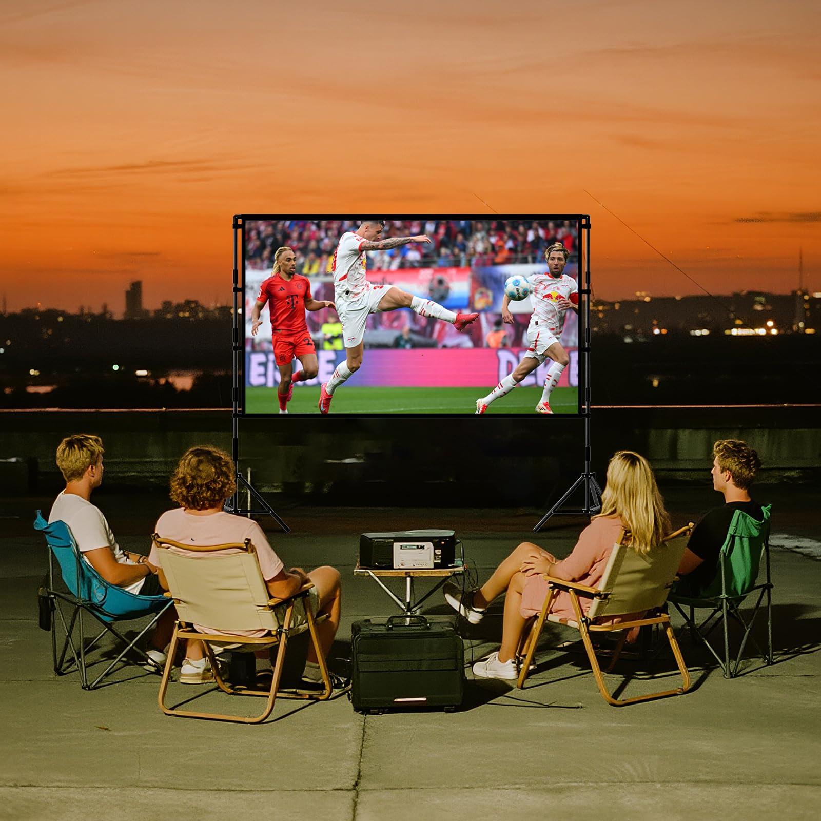 Portable Projector Screen with Stand 4K 16:9