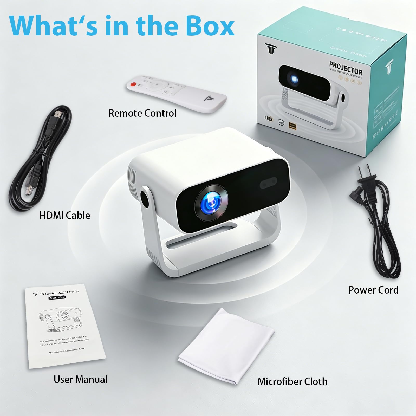 Mini Smart Projector 4K WiFi 6 Bluetooth 5