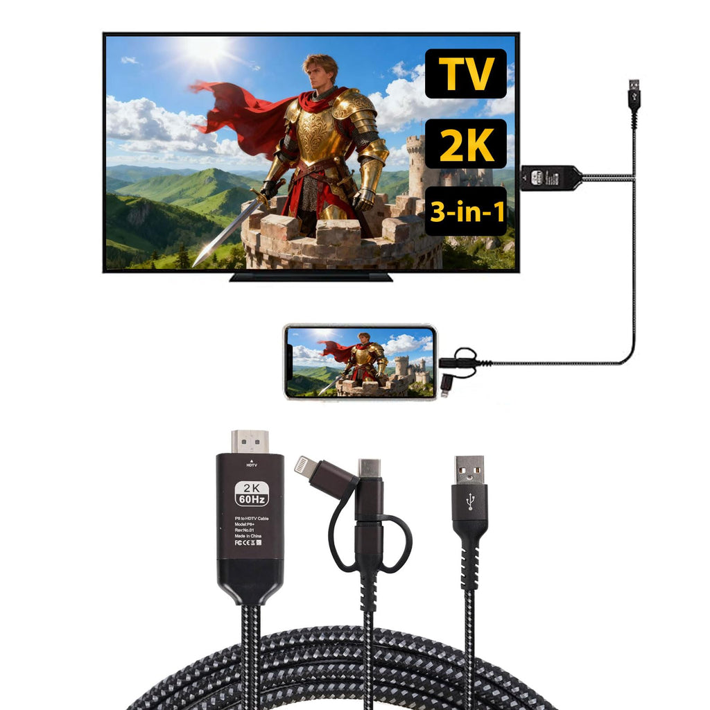 3 in 1 HDMI Mirroring Cable 2K 60Hz