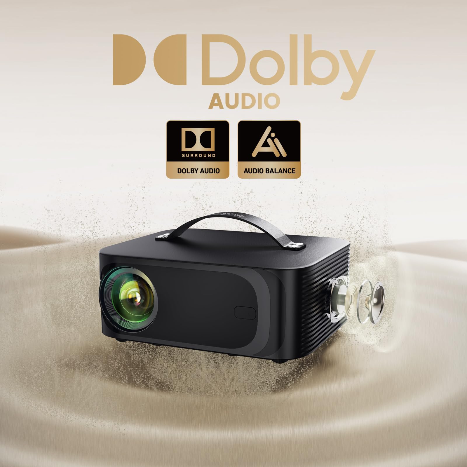 4K Smart Projector WiFi Bluetooth Dolby Audio