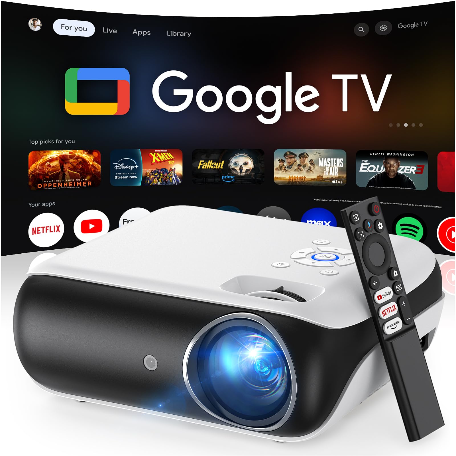 Full HD 1080P Bluetooth Projector