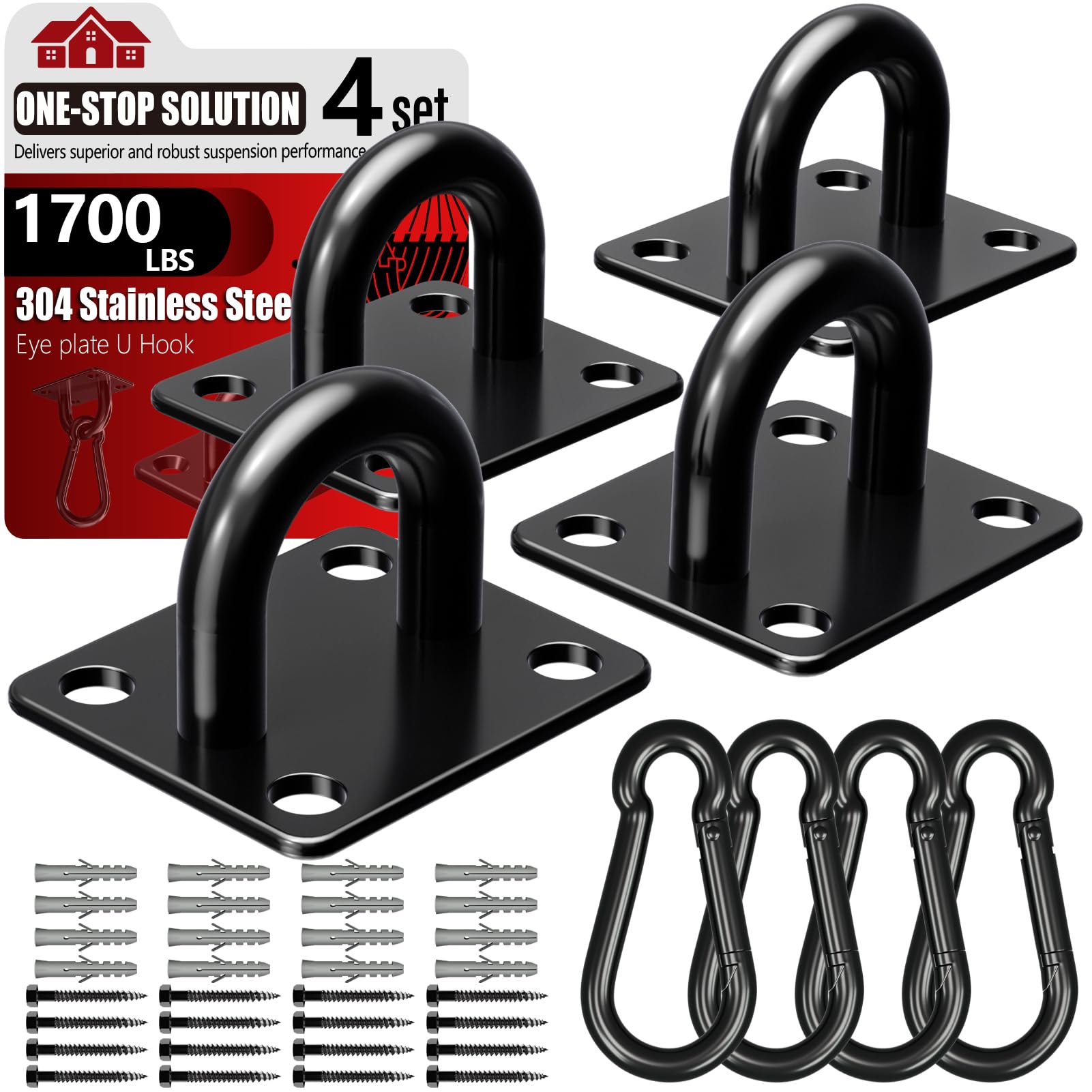 Stainless Steel Ceiling Hook Set 8PCS
