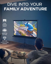 100 Inch Projector Screen with Stand 4:3 HD