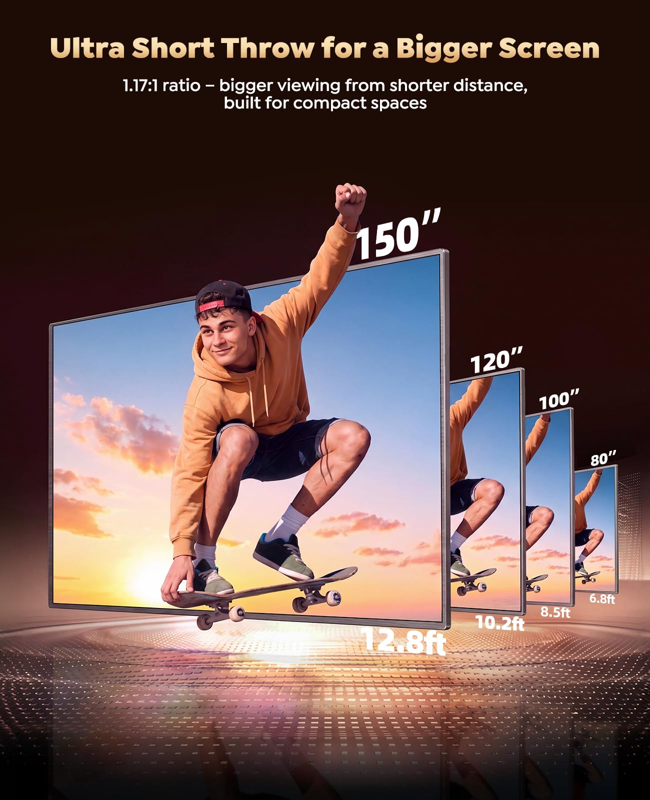 4K Smart Projector WiFi 6 Bluetooth 5.3