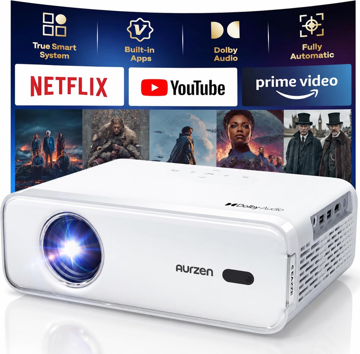 Smart WiFi Bluetooth Projector