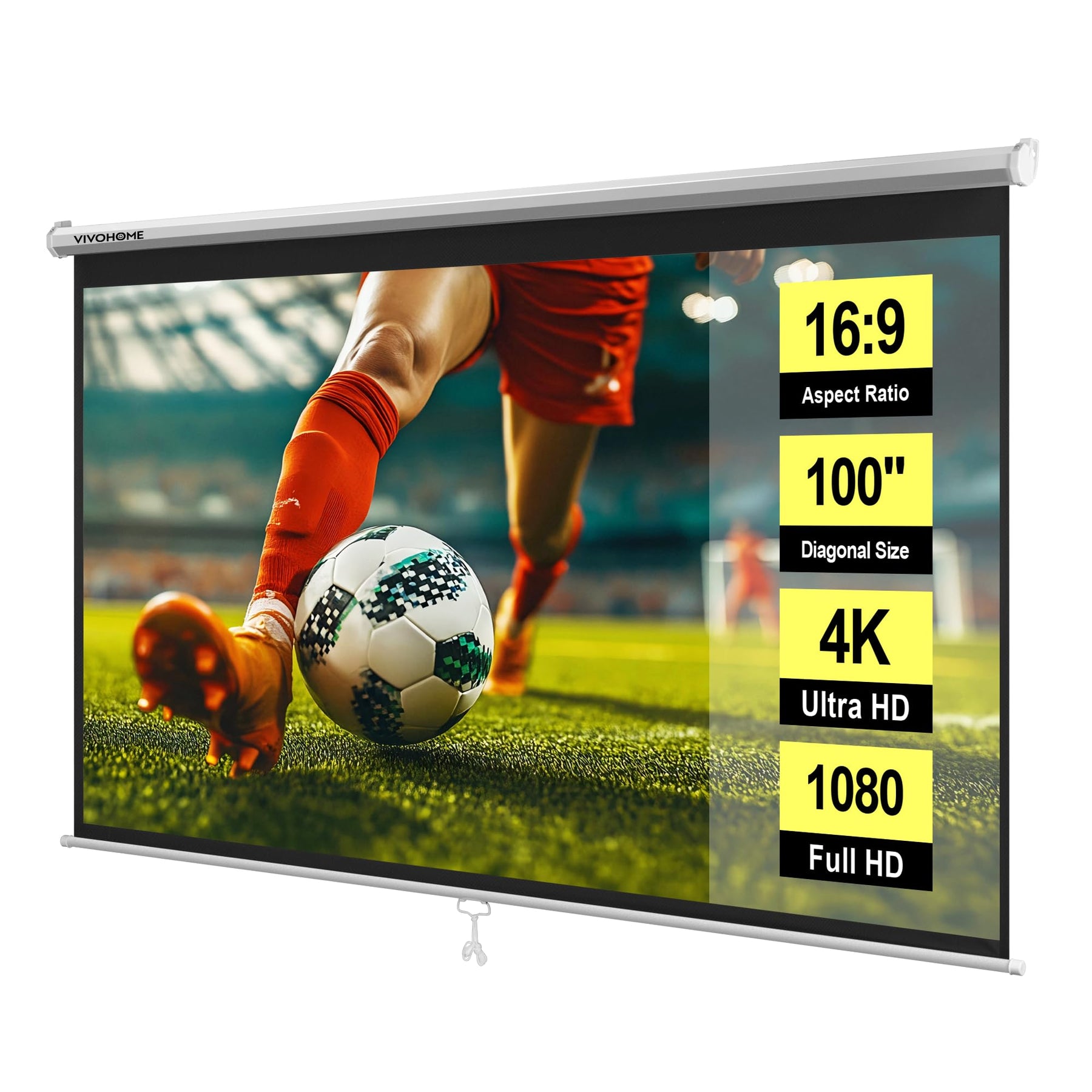 Manual Pull Down Projector Screen 72–120 Inch