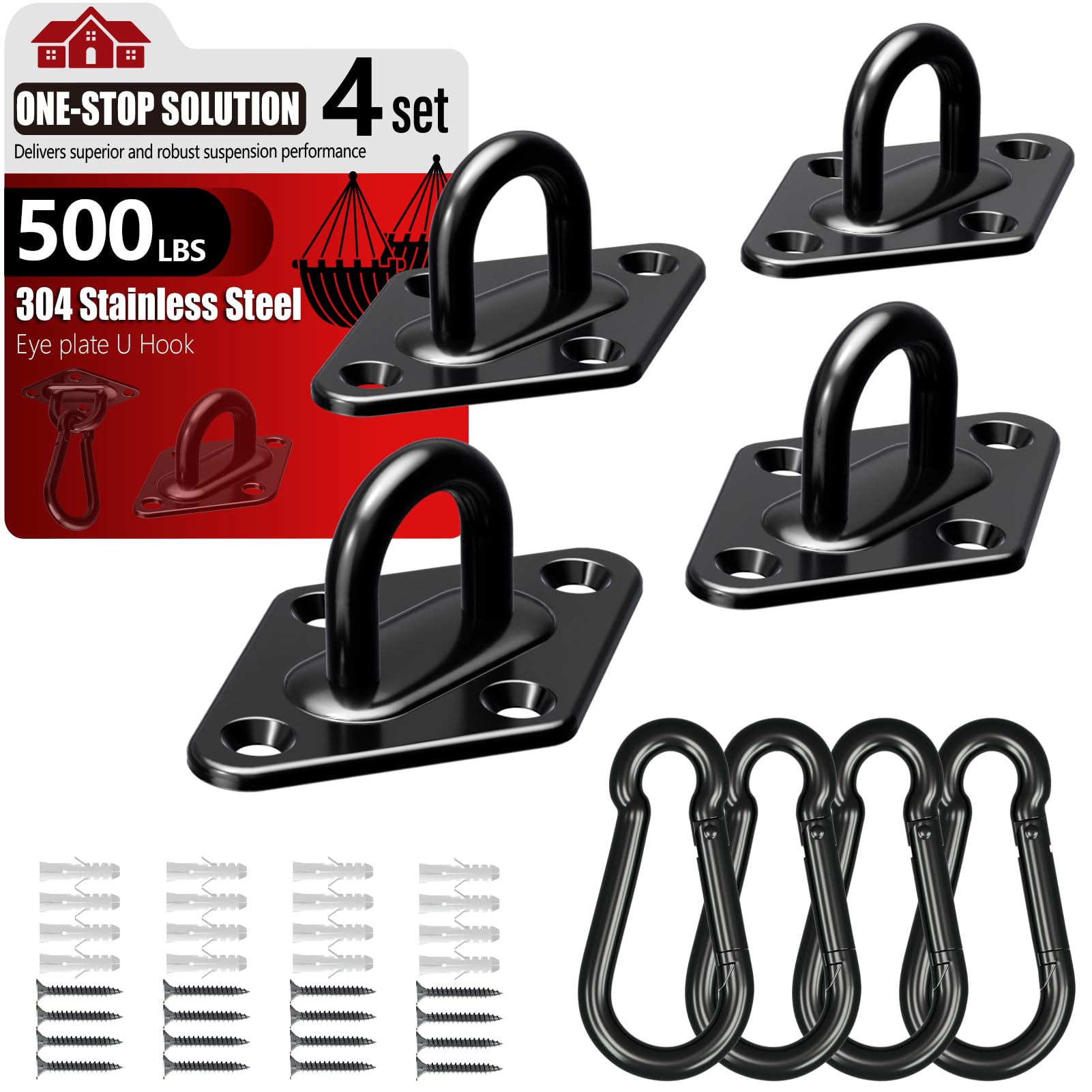 Stainless Steel Ceiling Hook Set 8PCS