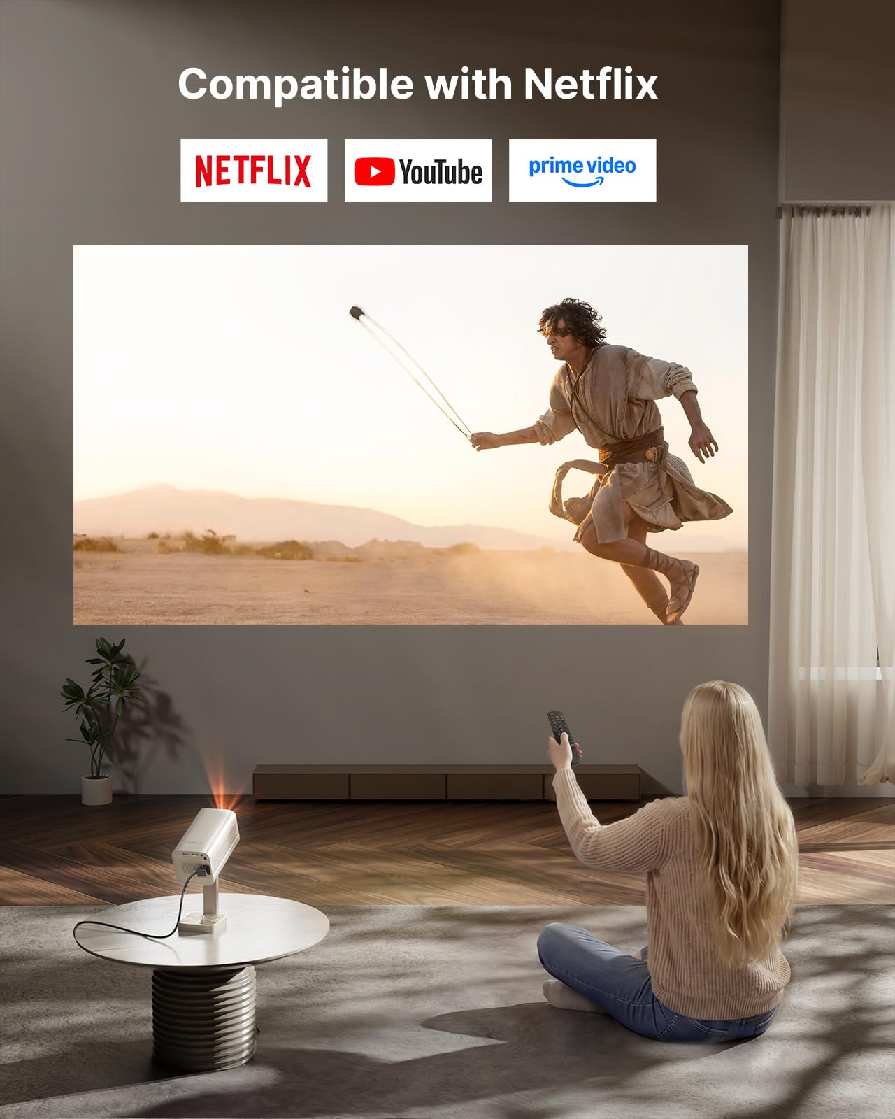Mini Projector 1080P WiFi Bluetooth 4K Support