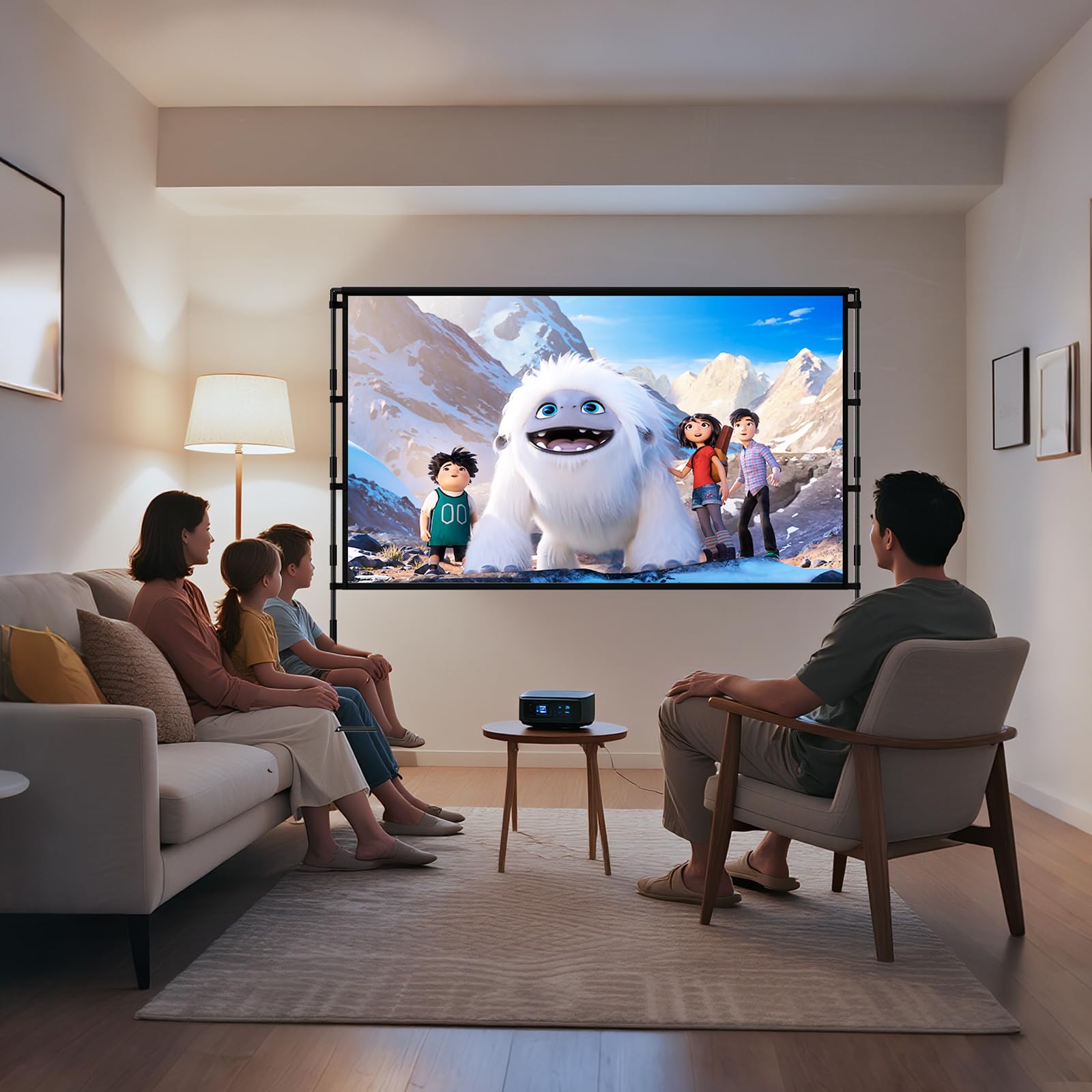 Portable Projector Screen with Stand 4K 16:9