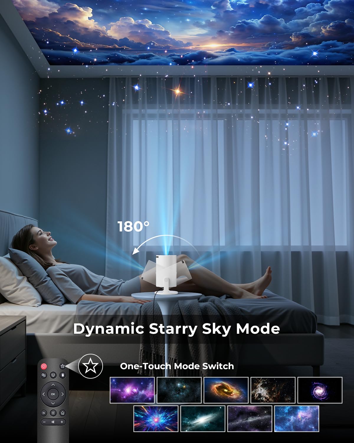 Mini Smart Projector WiFi Bluetooth 4K Support