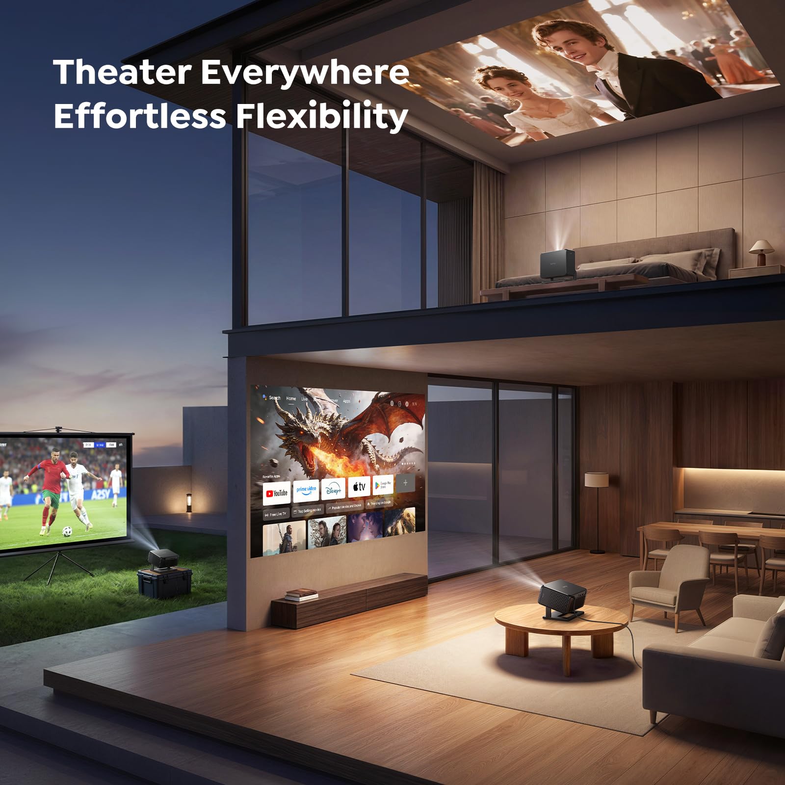 Mini Smart Projector 4K WiFi Bluetooth