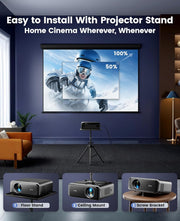 4K Smart WiFi 6 Bluetooth Projector 800 ANSI Lumens