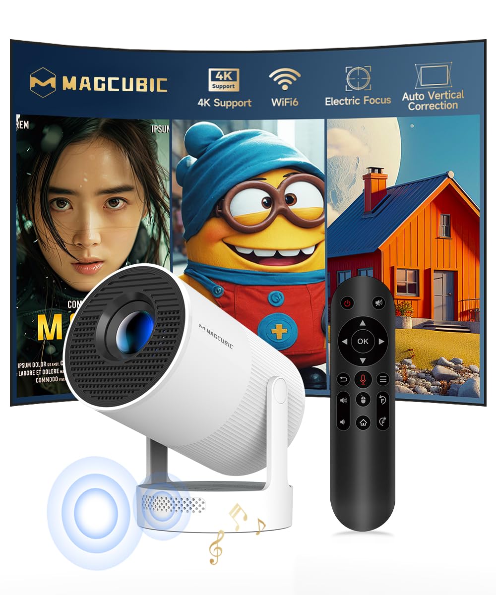 Mini Projector 4K WiFi 6 Bluetooth 5.4
