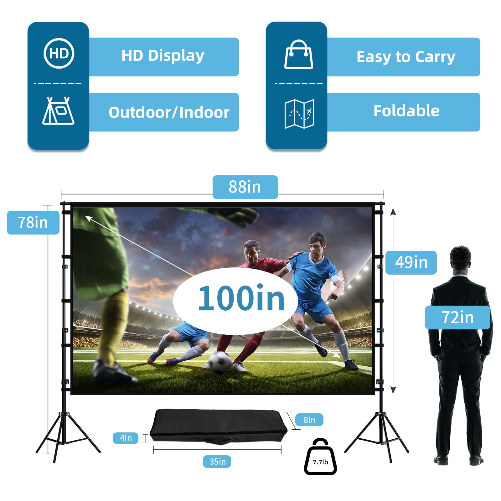 TOWOND Projector Screen and Stand