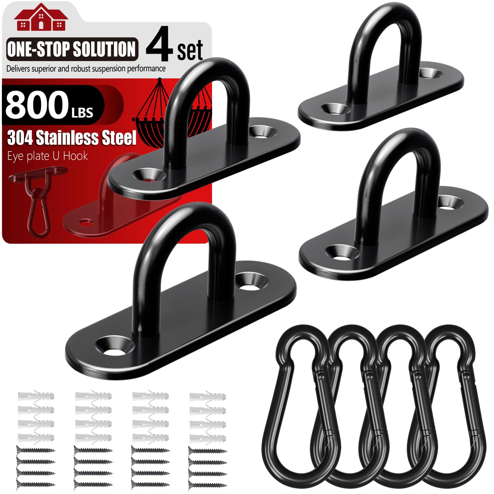 Stainless Steel Ceiling Hook Set 8PCS