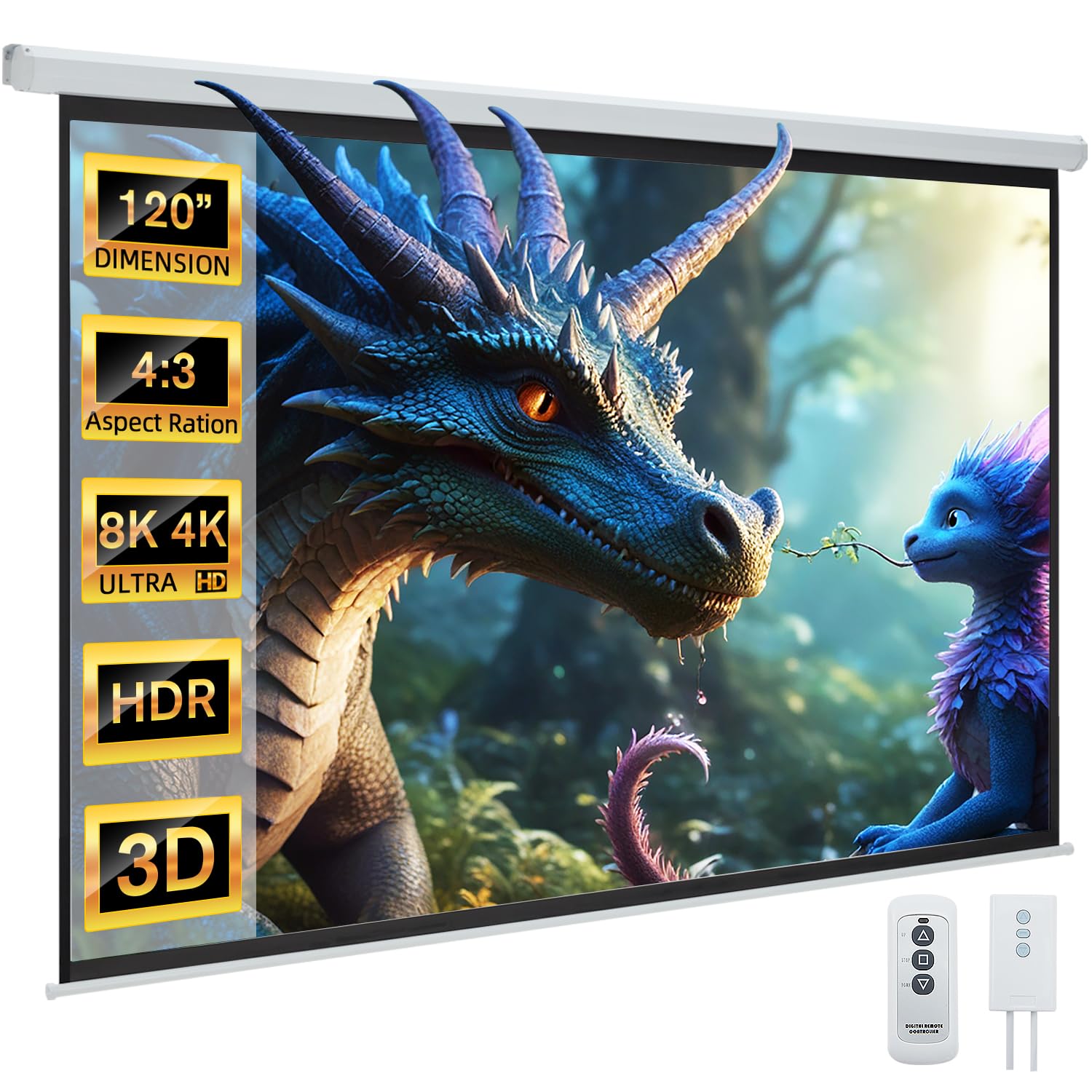 Motorized Projector Screen 4K HD Electric Screen