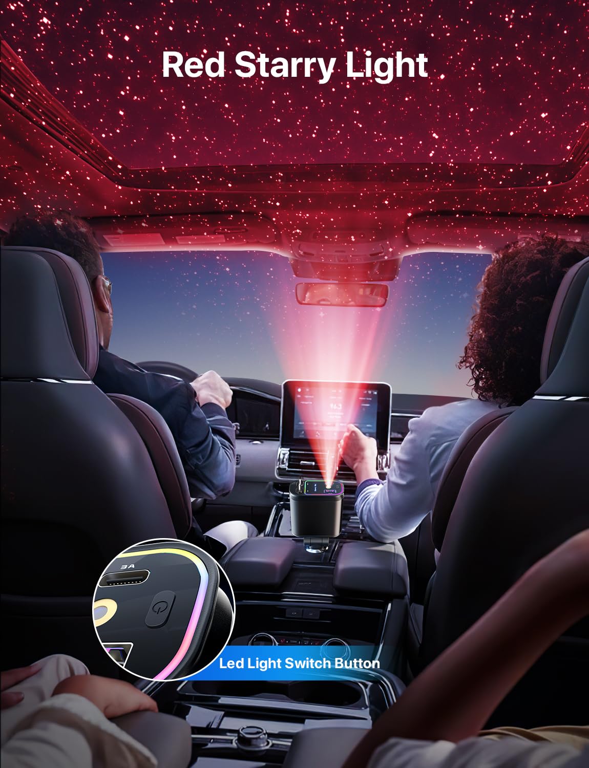 66W Retractable Car Charger 4 in 1 USB-C Cable