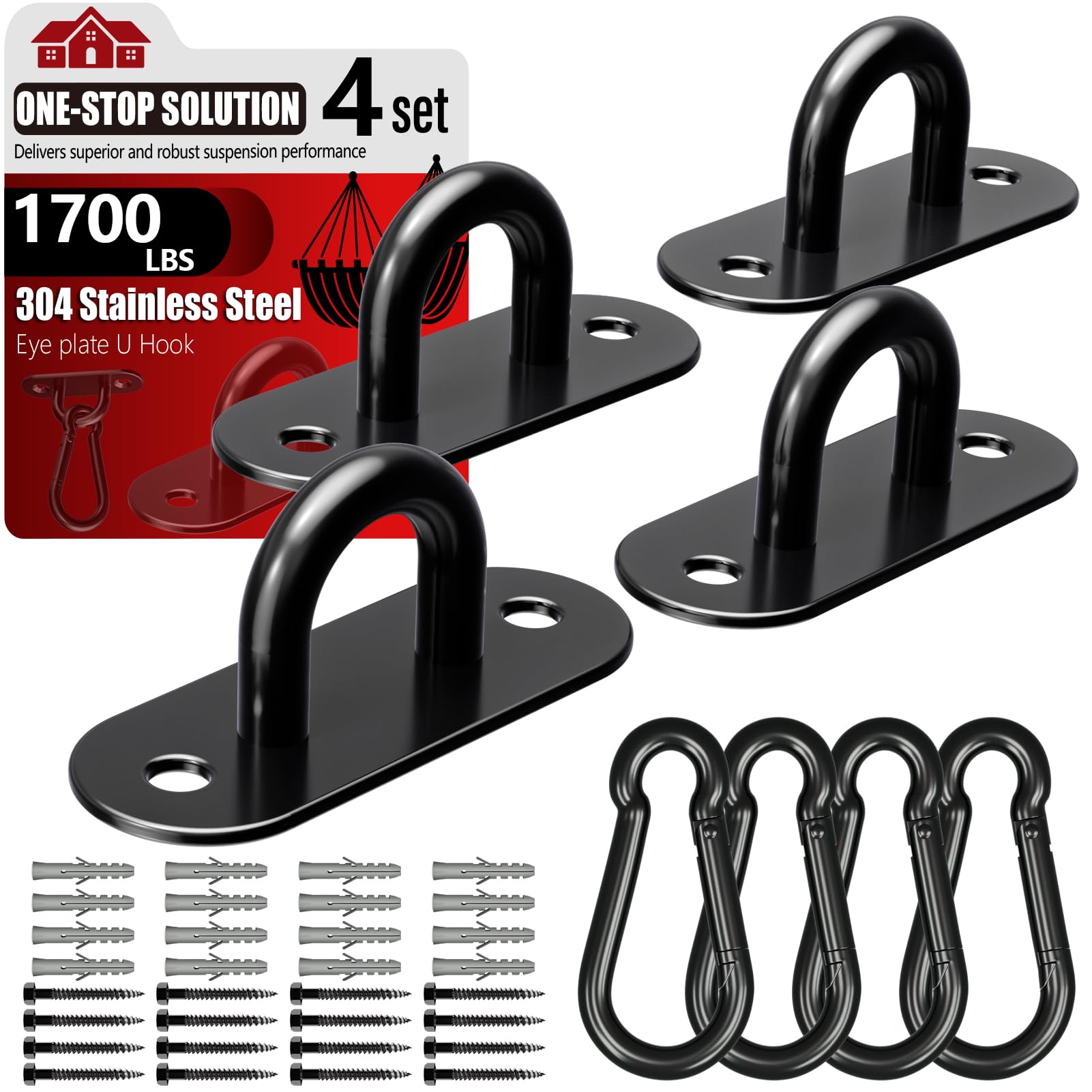 Stainless Steel Ceiling Hook Set 8PCS