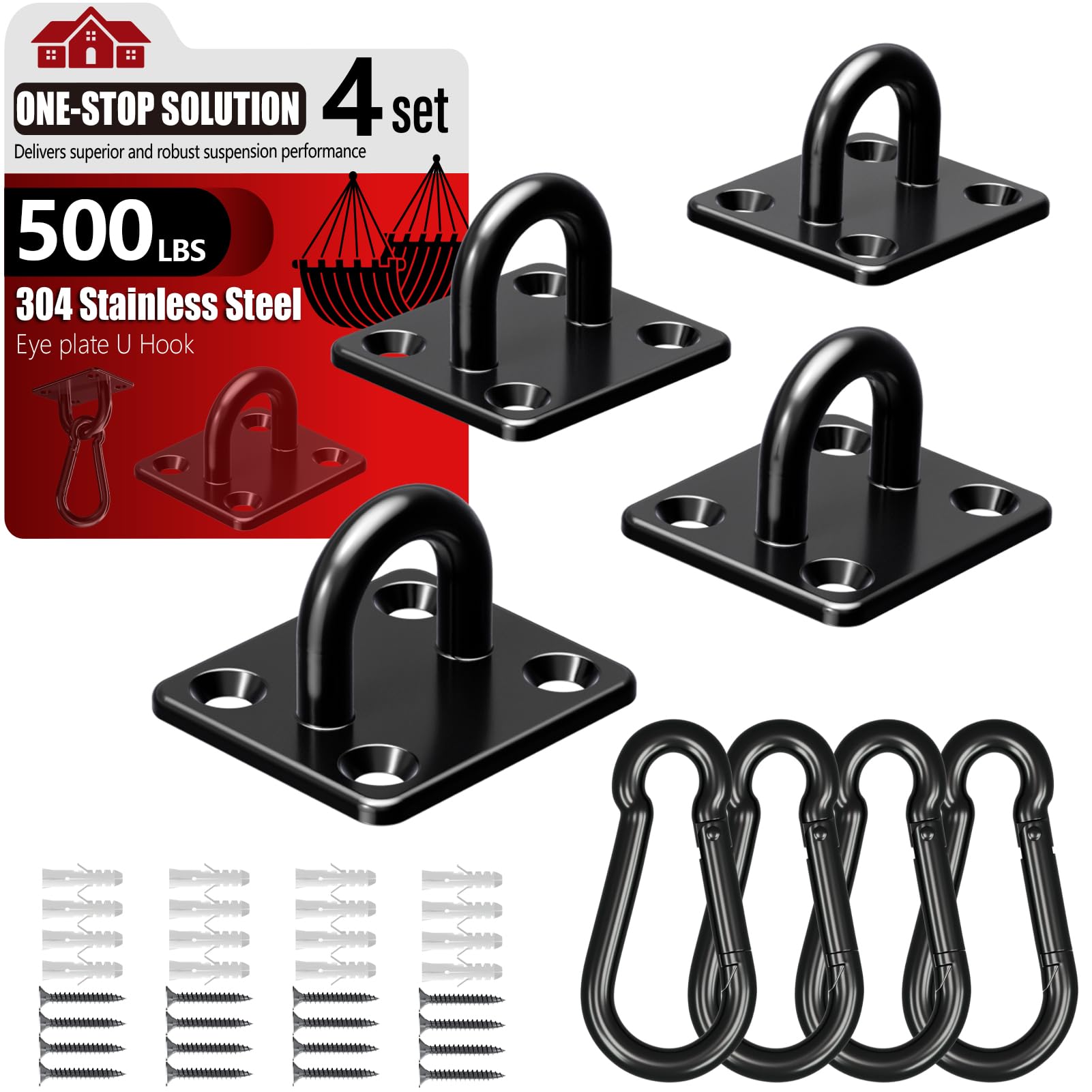 Stainless Steel Ceiling Hook Set 8PCS
