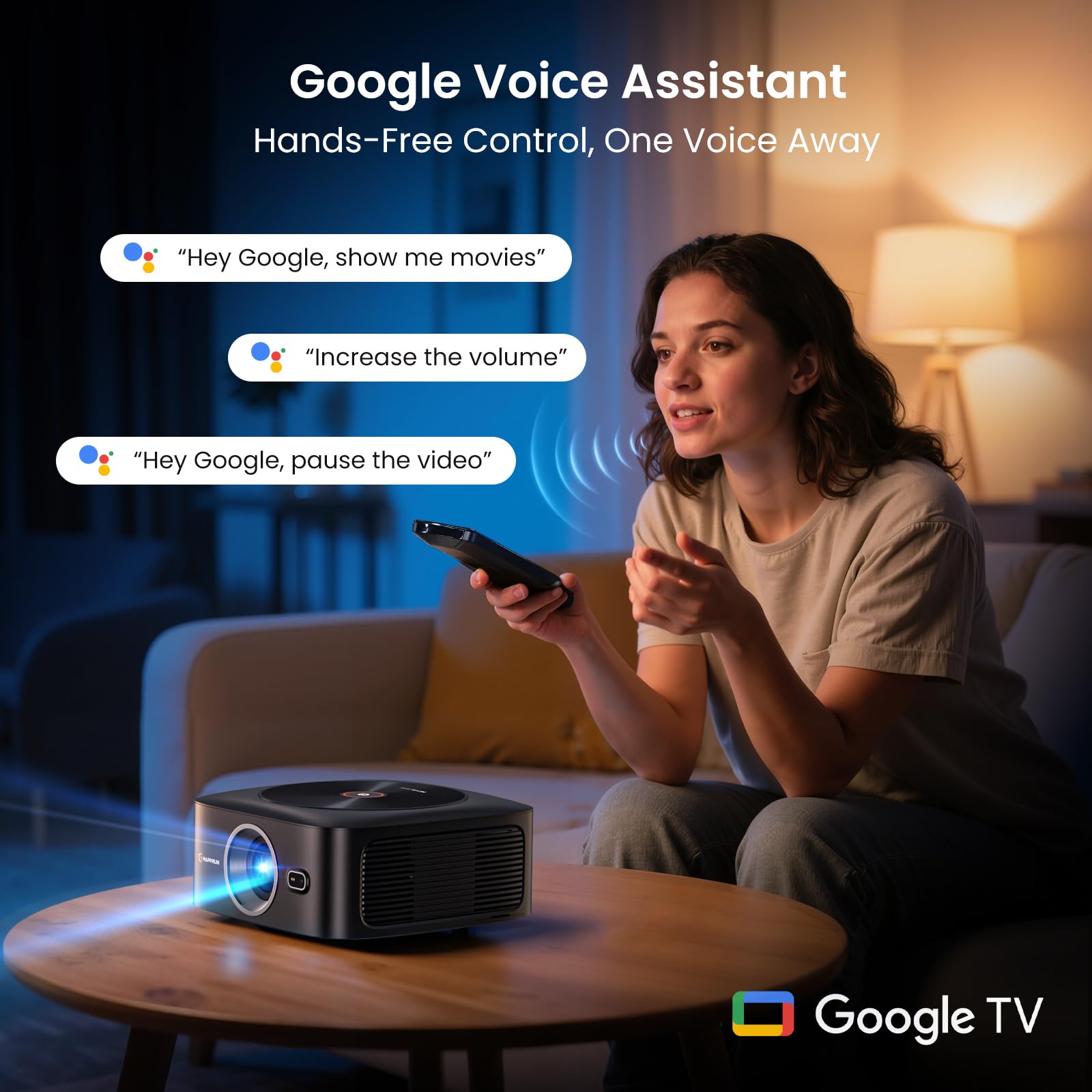 4K Smart Projector 1500 ANSI WiFi Bluetooth